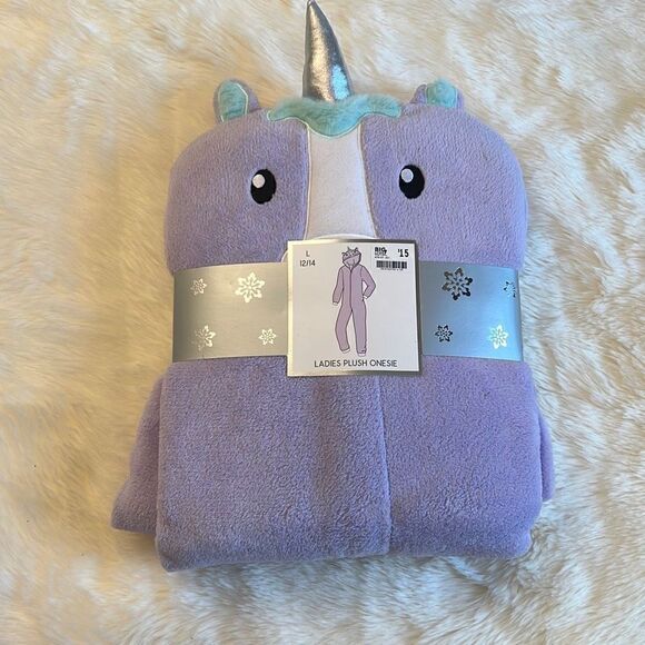 Ladies Plush Onzie: Unicorns and Cat - Picture 8 of 9